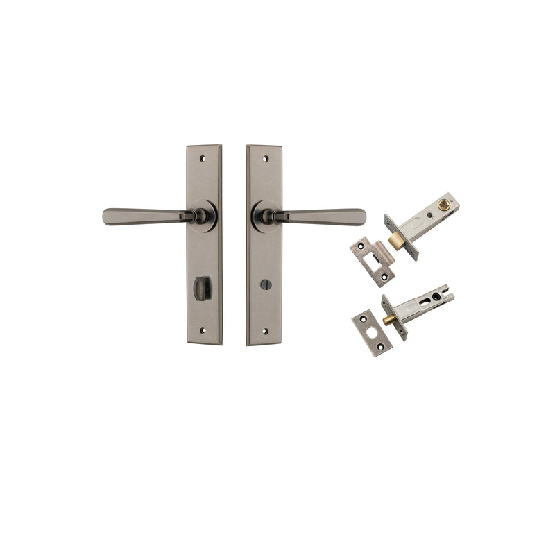 Copenhagen Lever Chamfered Distressed Nickel Privacy Kit