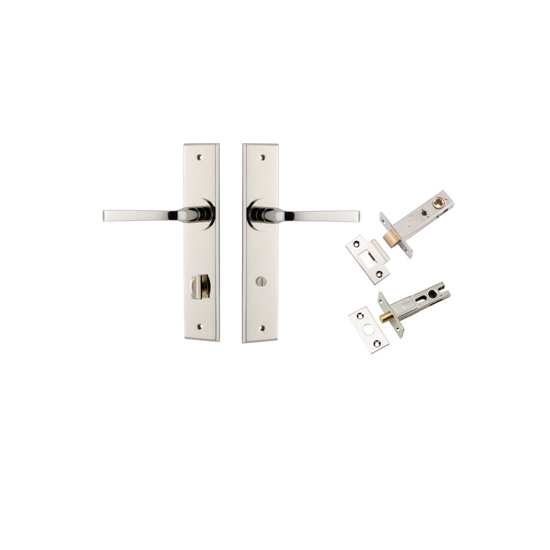 Annecy Lever Chamfered Polished Nickel Privacy Kit