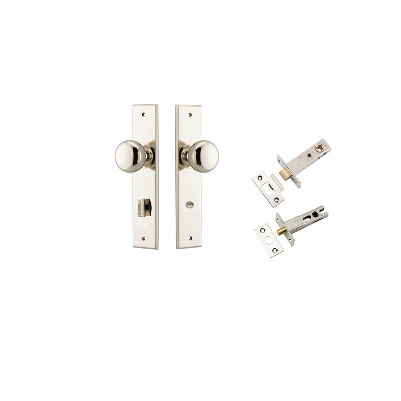 Cambridge Knob Chamfered Polished Nickel Privacy Kit