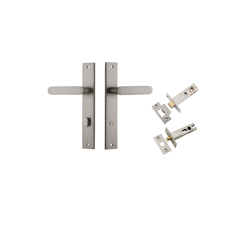 Bronte Lever Rectangular Satin Nickel Privacy Kit