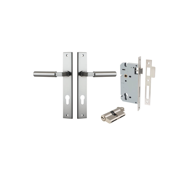 Berlin Lever Rectangular Satin Nickel Entrance Kit - Key/Key