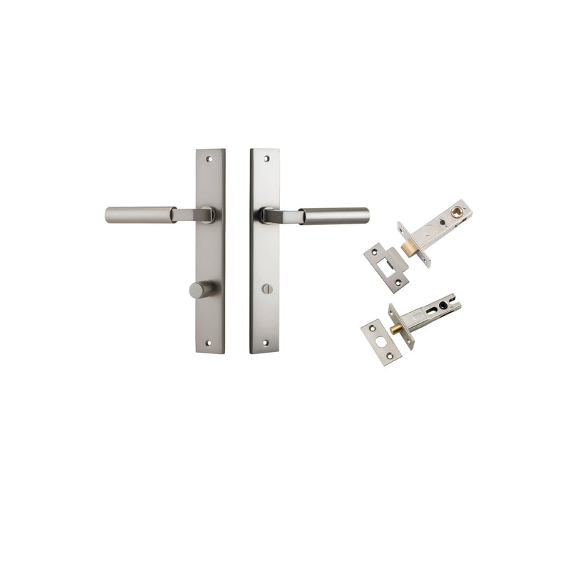 Berlin Lever Rectangular Satin Nickel Privacy Kit