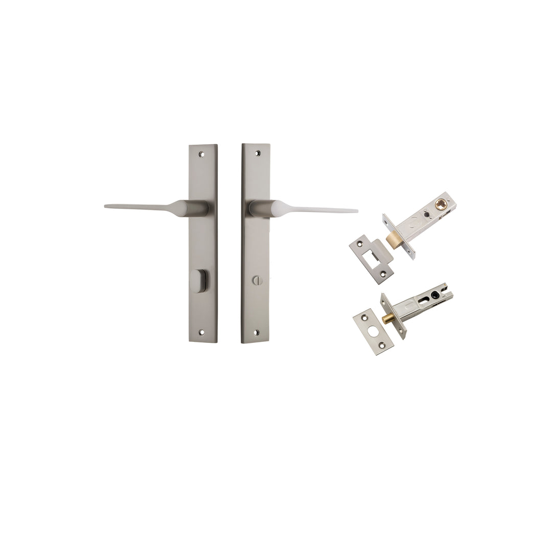 Como Lever Rectangular Satin Nickel Privacy Kit