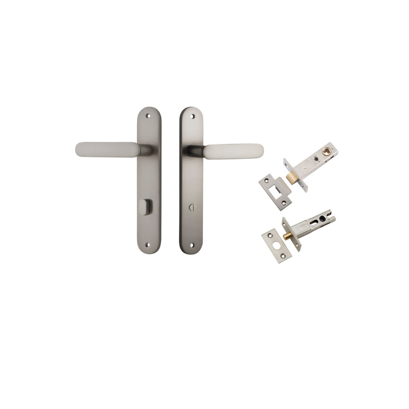 Bronte Lever Oval Satin Nickel Privacy Kit