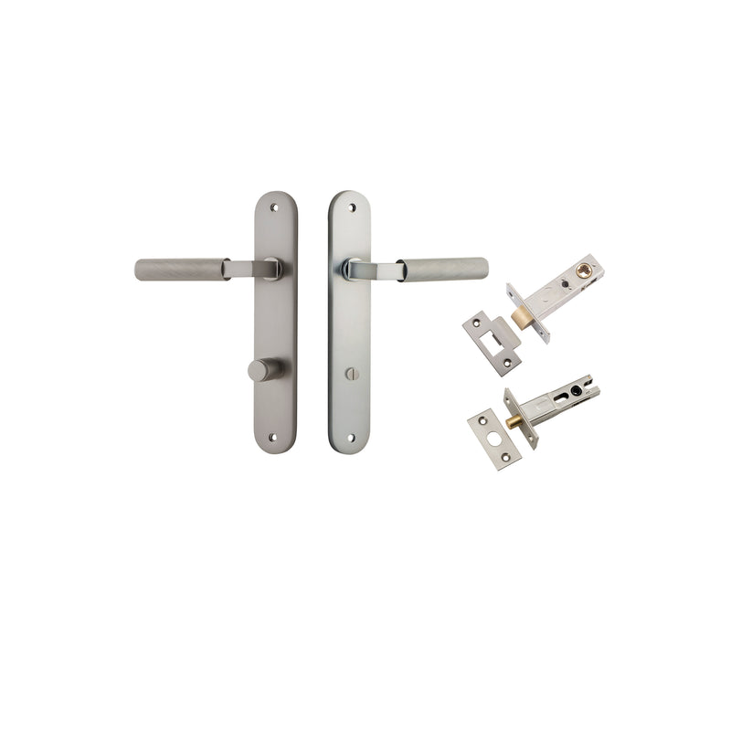 Brunswick Lever Oval Satin Nickel Privacy Kit