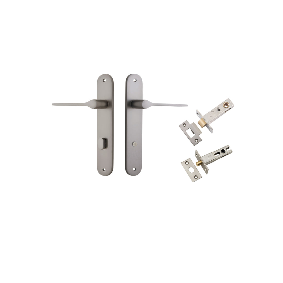 Como Lever Oval Satin Nickel Privacy Kit