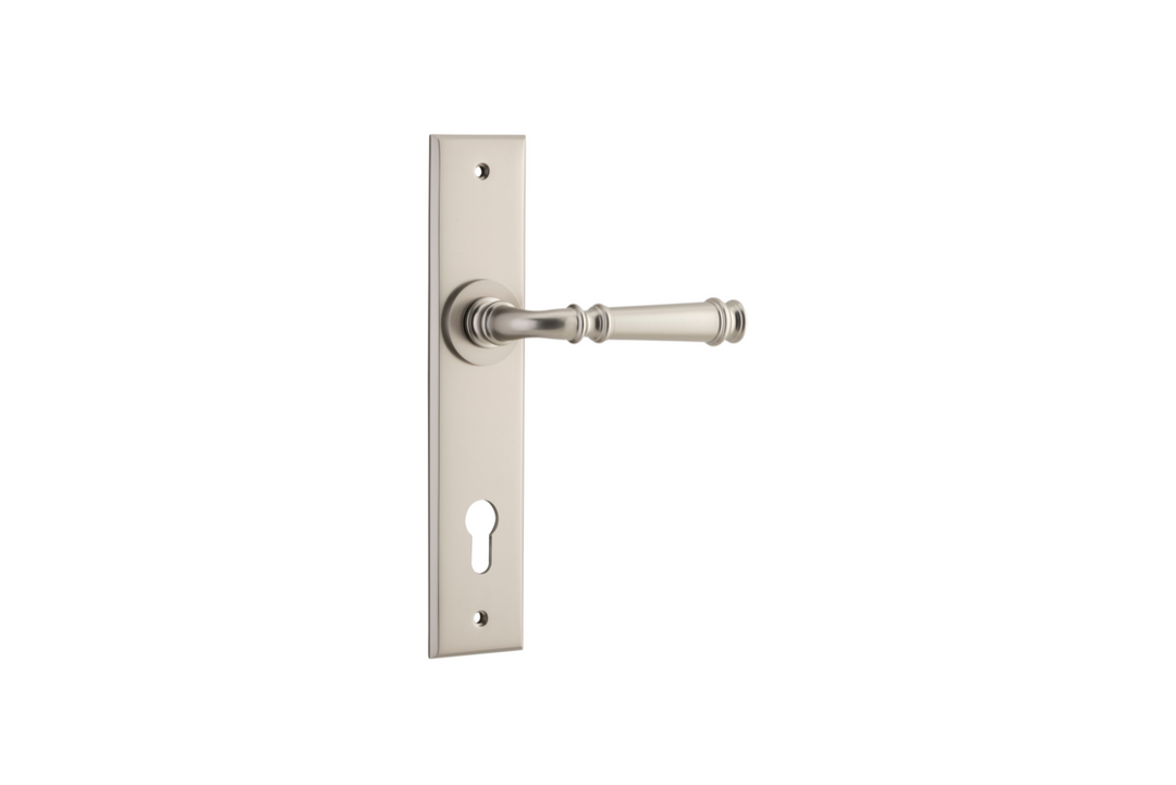 Verona Lever Chamfered Satin Nickel