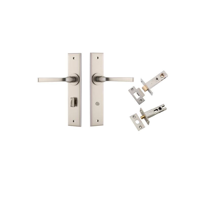 Annecy Lever Chamfered Satin Nickel Privacy Kit