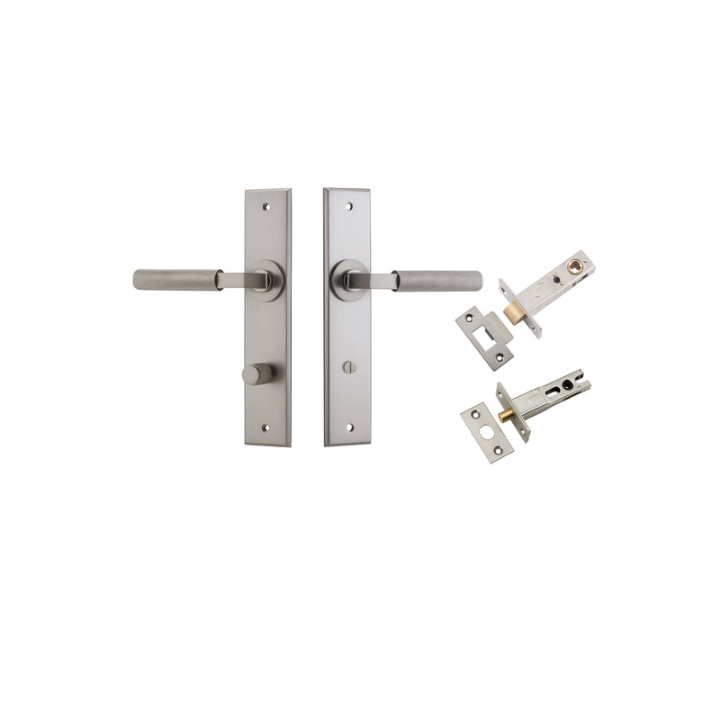 Brunswick Lever Chamfered Satin Nickel Privacy Kit