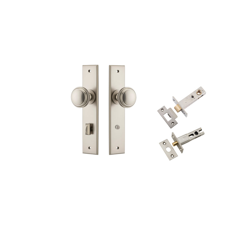 Paddington Knob Chamfered Satin Nickel Privacy Kit