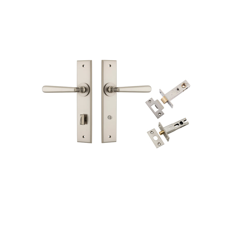 Copenhagen Lever Chamfered Satin Nickel Privacy Kit