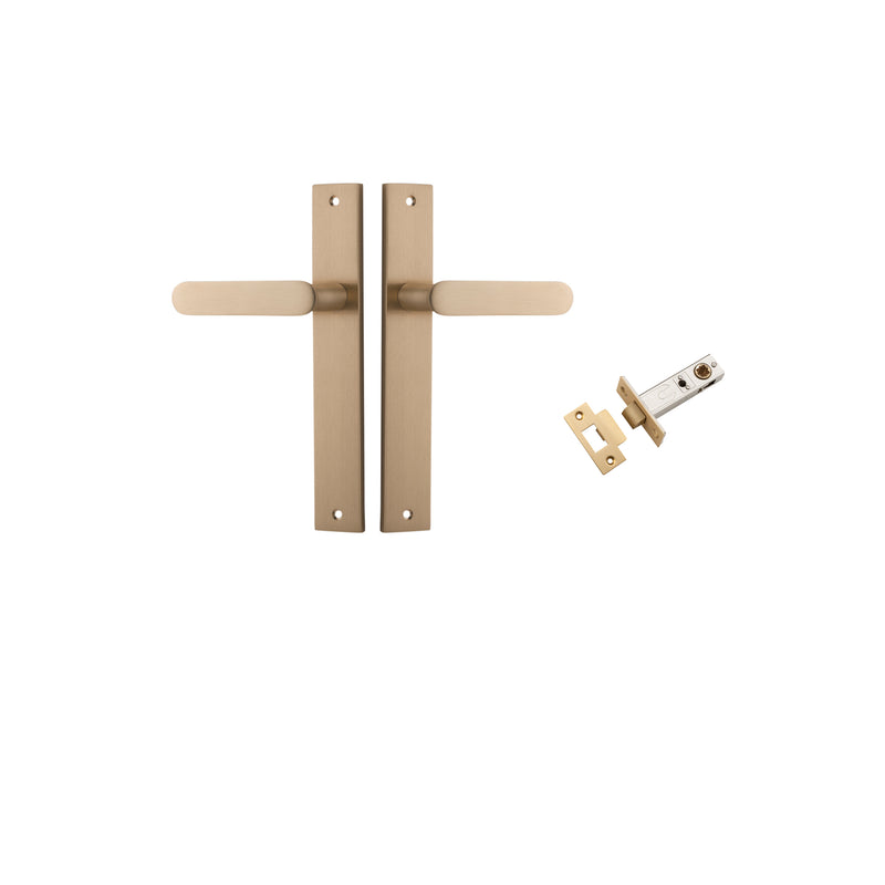 Bronte Lever Rectangular Brushed Brass Passage Kit