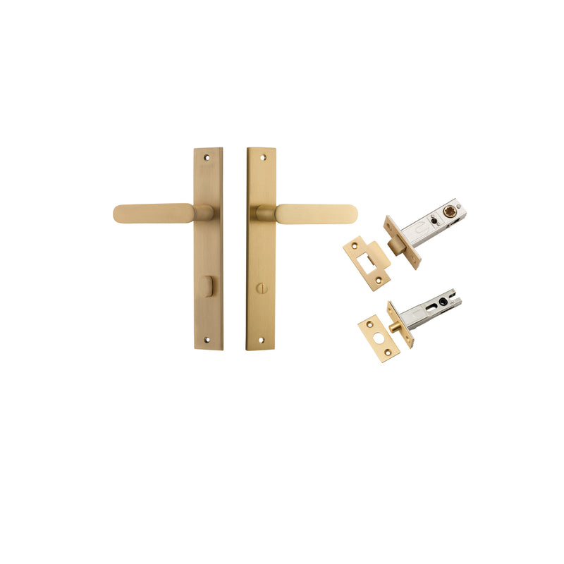 Bronte Lever Rectangular Brushed Brass Privacy Kit