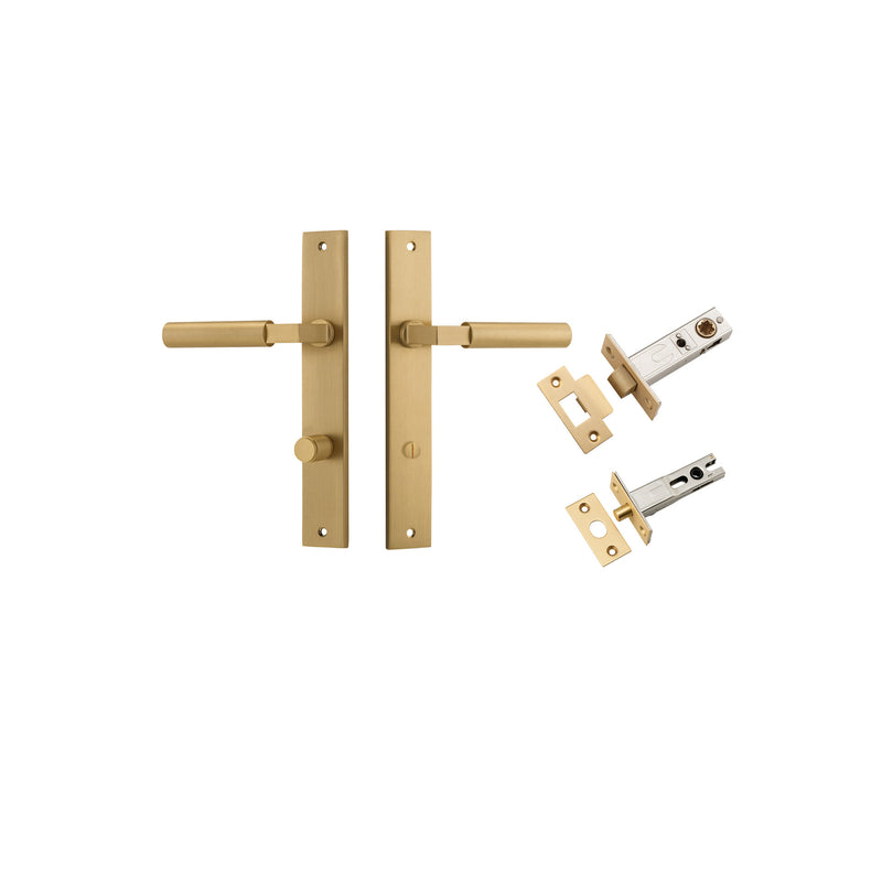 Berlin Lever Rectangular Brushed Brass Privacy Kit