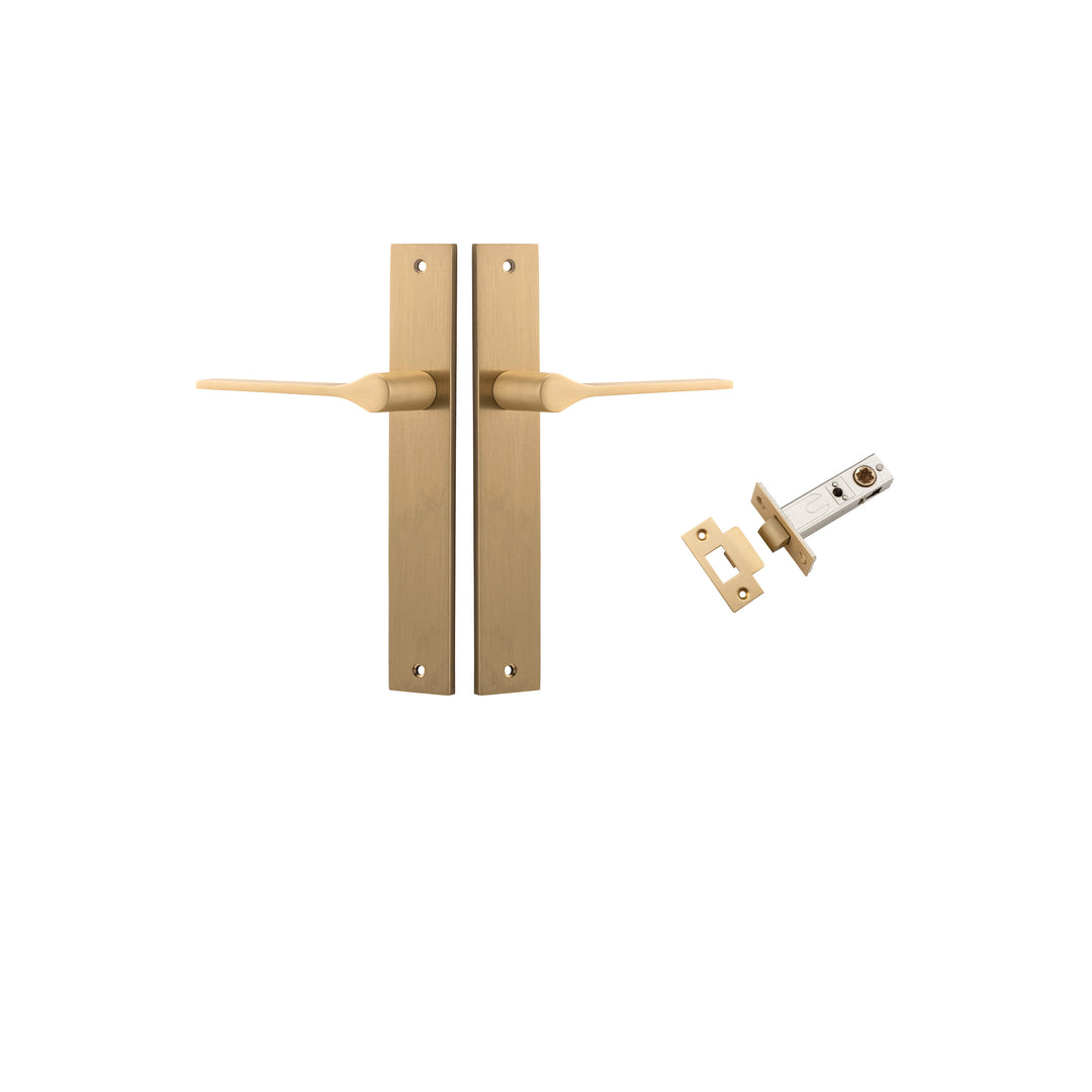 Como Lever Rectangular Brushed Brass Passage Kit