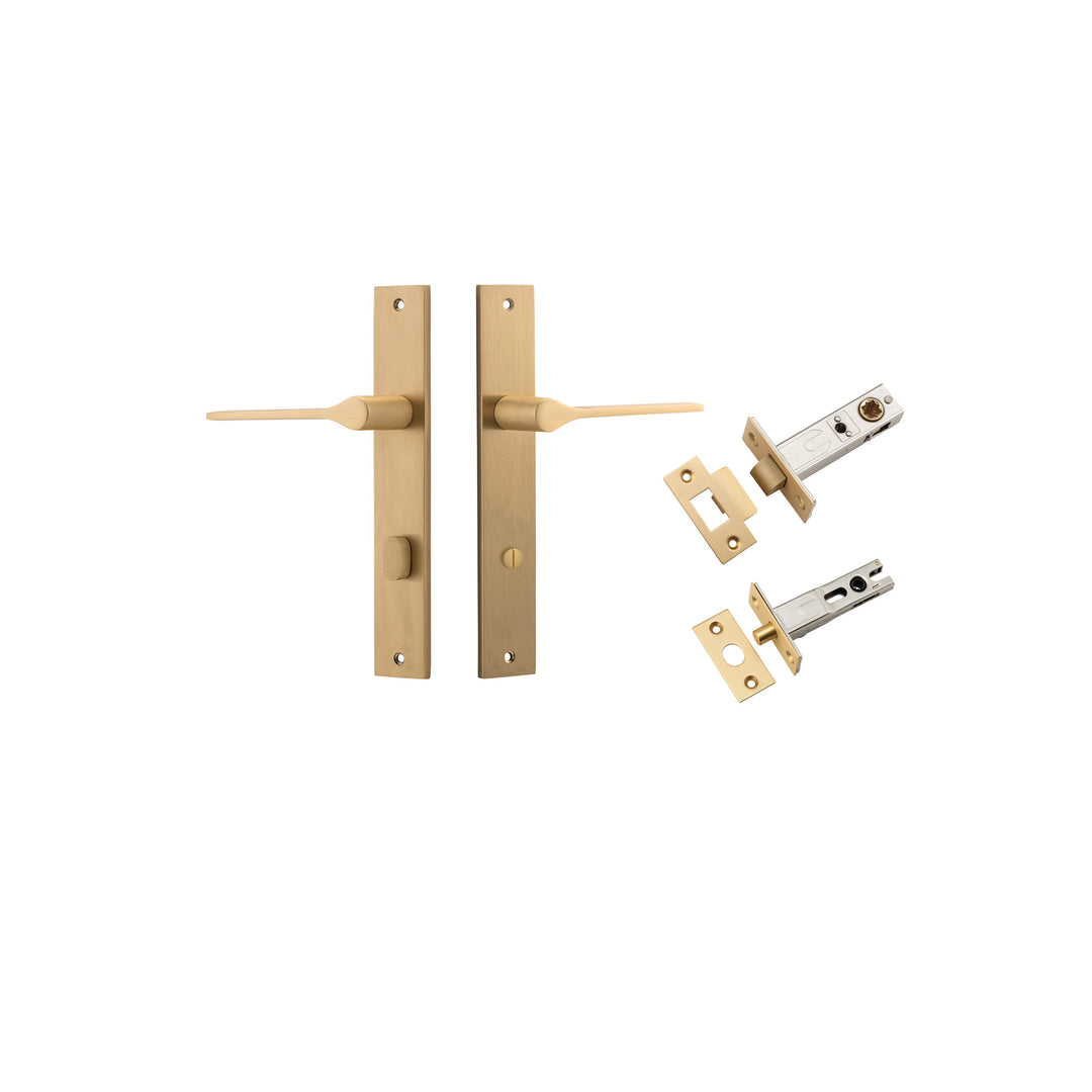 Como Lever Rectangular Brushed Brass Privacy Kit