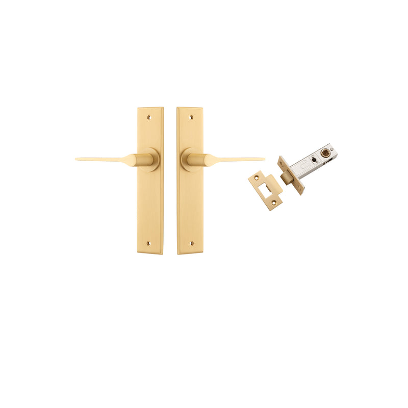 Como Lever Chamfered Brushed Brass Passage Kit