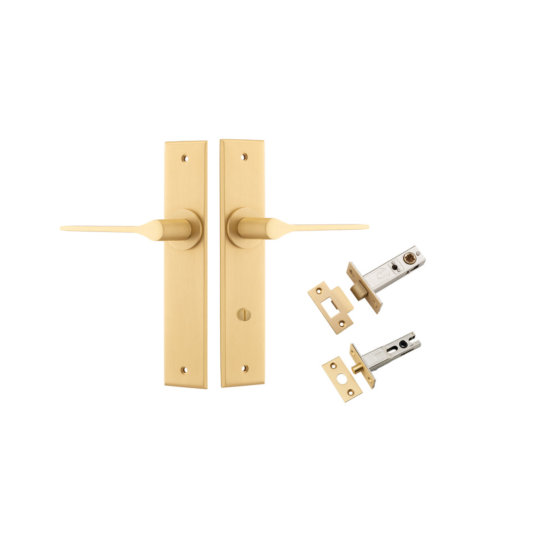 Como Lever Chamfered Brushed Brass Privacy Kit