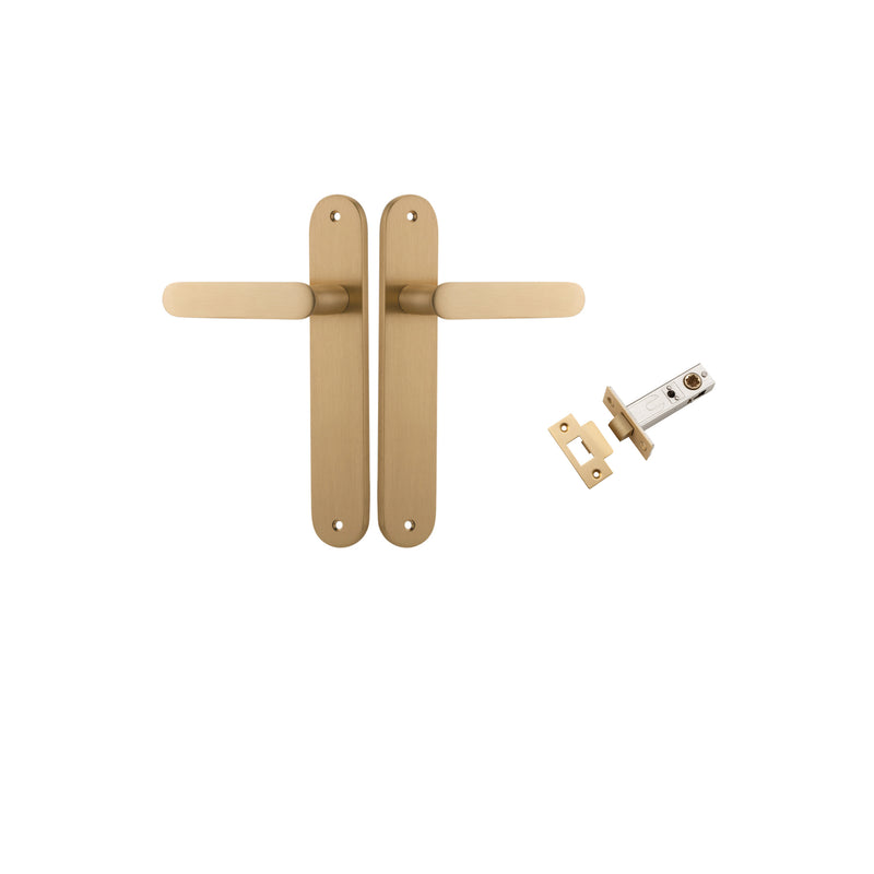 Bronte Lever Oval Brushed Brass Passage Kit