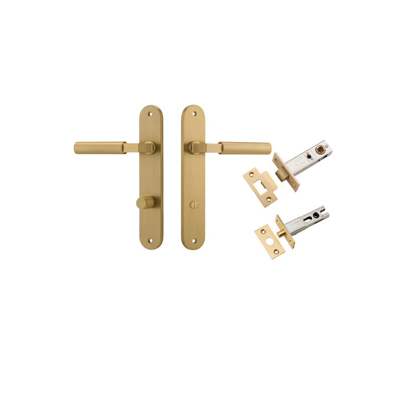 Berlin Lever Oval Brushed Brass Privacy Kit