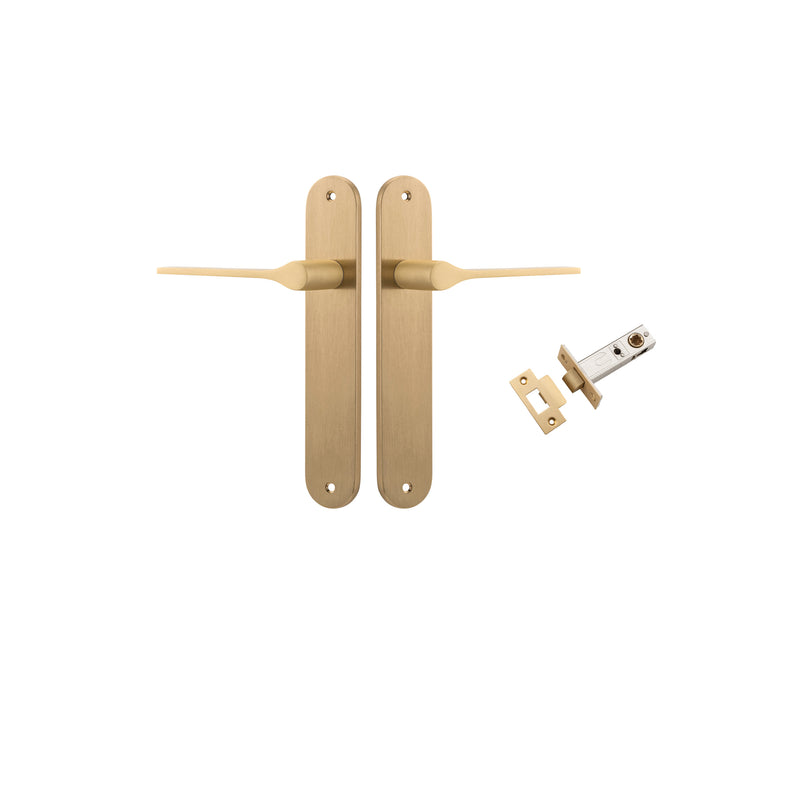 Como Lever Oval Brushed Brass Passage Kit