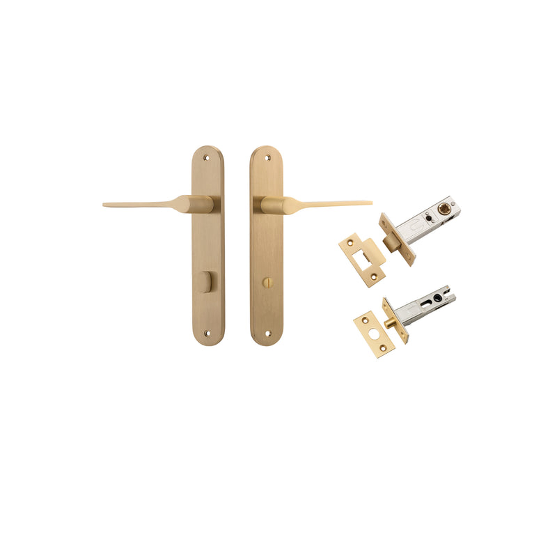 Como Lever Oval Brushed Brass Privacy Kit