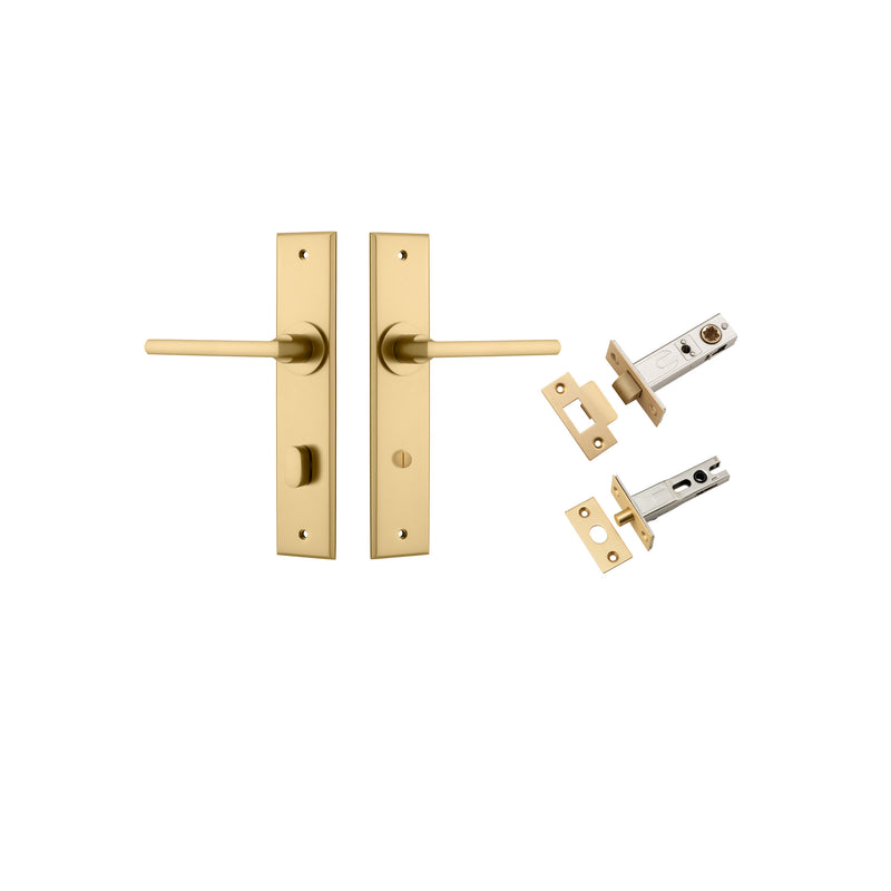 Baltimore Lever Chamfered Brushed Brass Privacy Kit