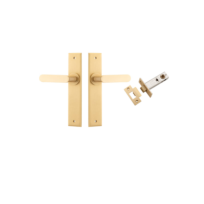 Bronte Lever Chamfered Brushed Brass Passage Kit