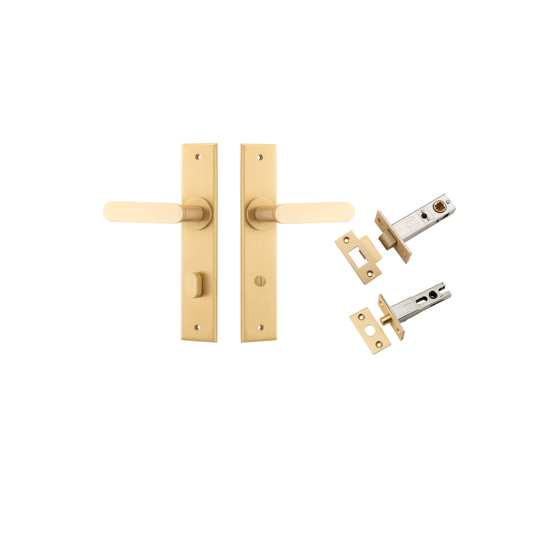 Bronte Lever Chamfered Brushed Brass Privacy Kit