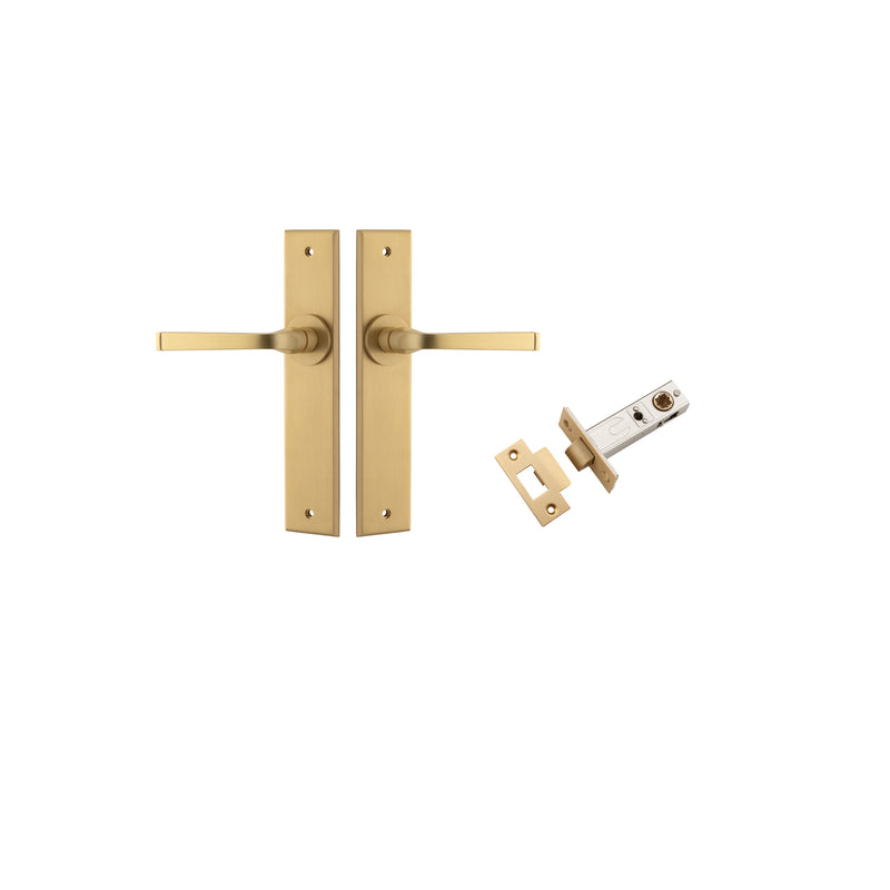 Annecy Lever Chamfered Brushed Brass Passage Kit