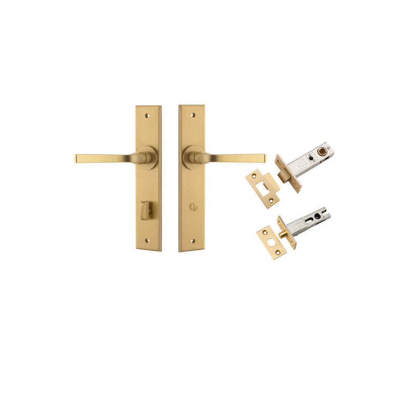 Annecy Lever Chamfered Brushed Brass Privacy Kit