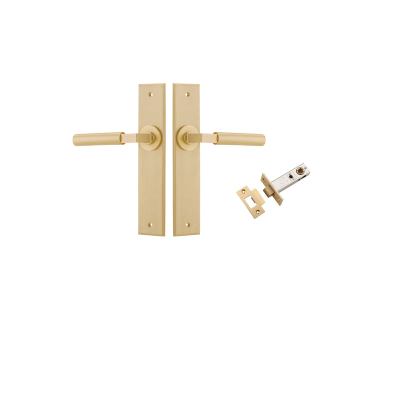 Berlin Lever Chamfered Brushed Brass Passage Kit