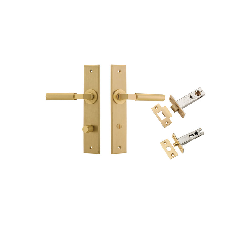 Berlin Lever Chamfered Brushed Brass Privacy Kit