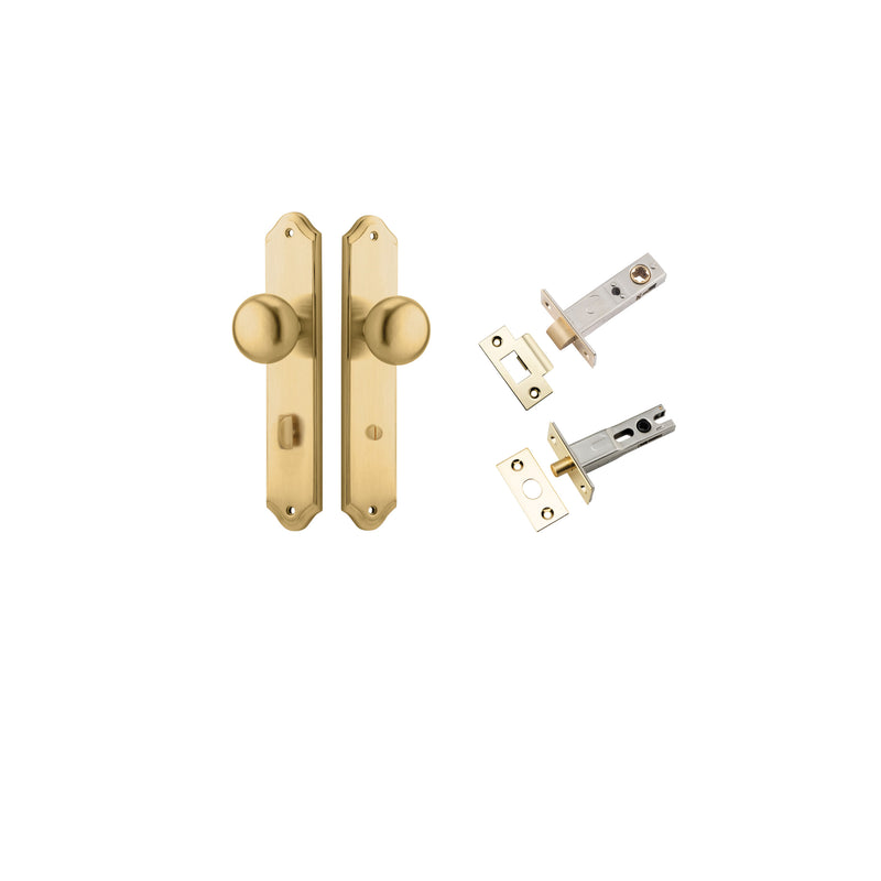 Cambridge Knob Shouldered Brushed Brass Privacy Kit