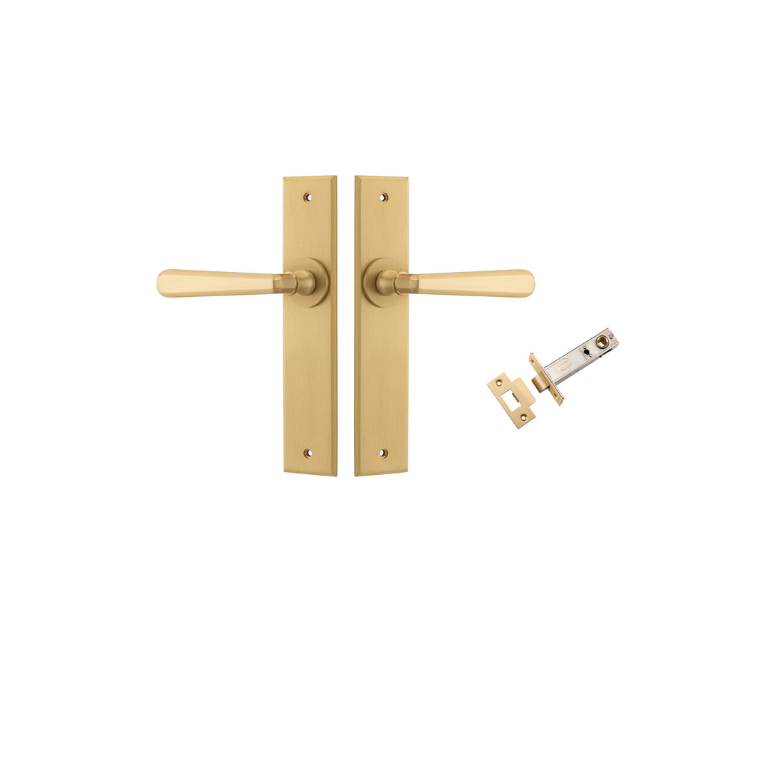Copenhagen Lever Chamfered Brushed Brass Passage Kit