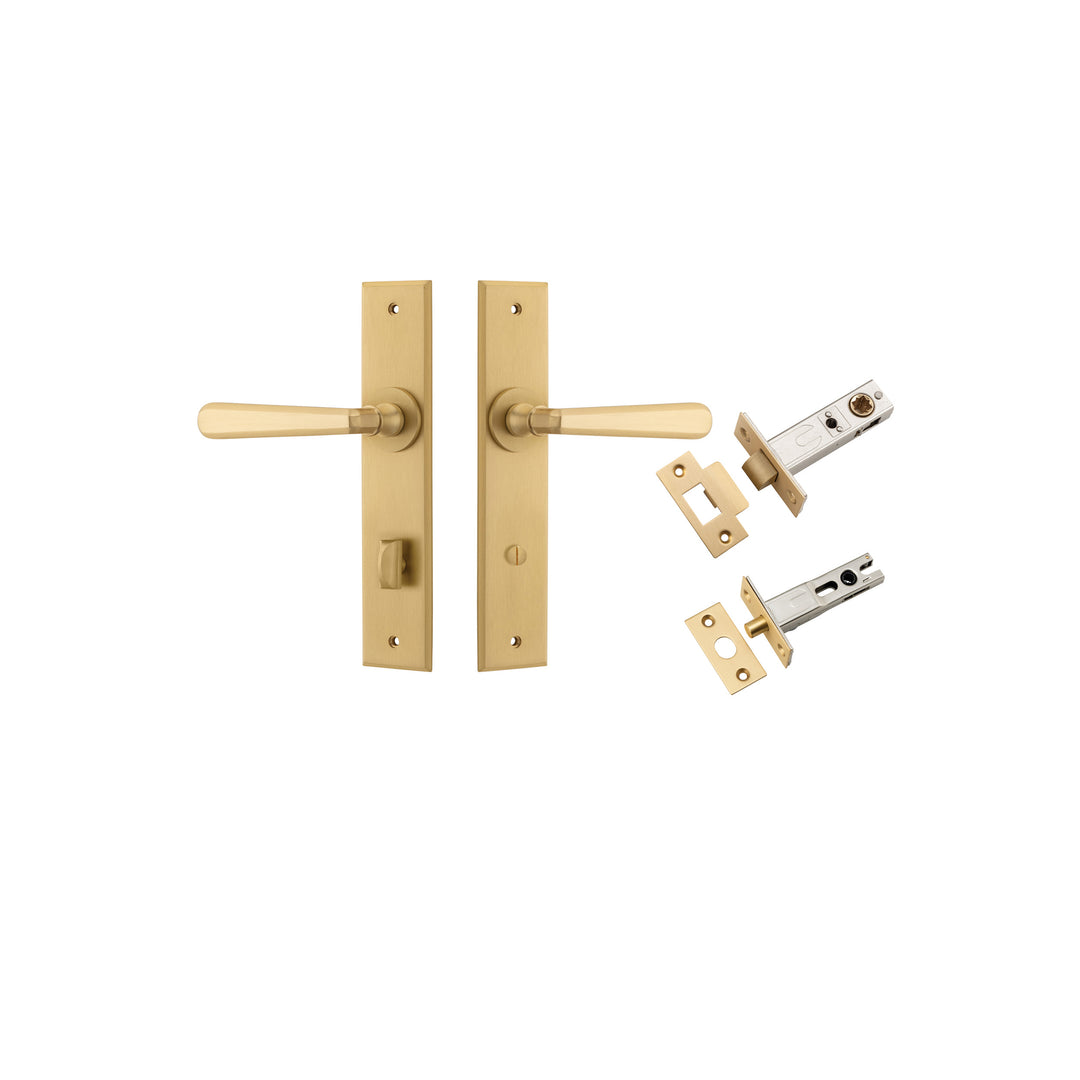 Copenhagen Lever Chamfered Brushed Brass Privacy Kit