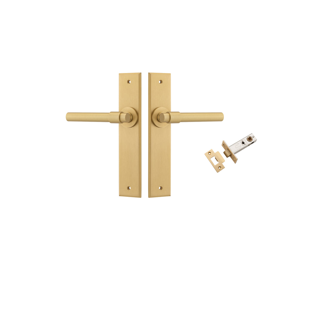 Helsinki Lever Chamfered Brushed Brass Passage Kit