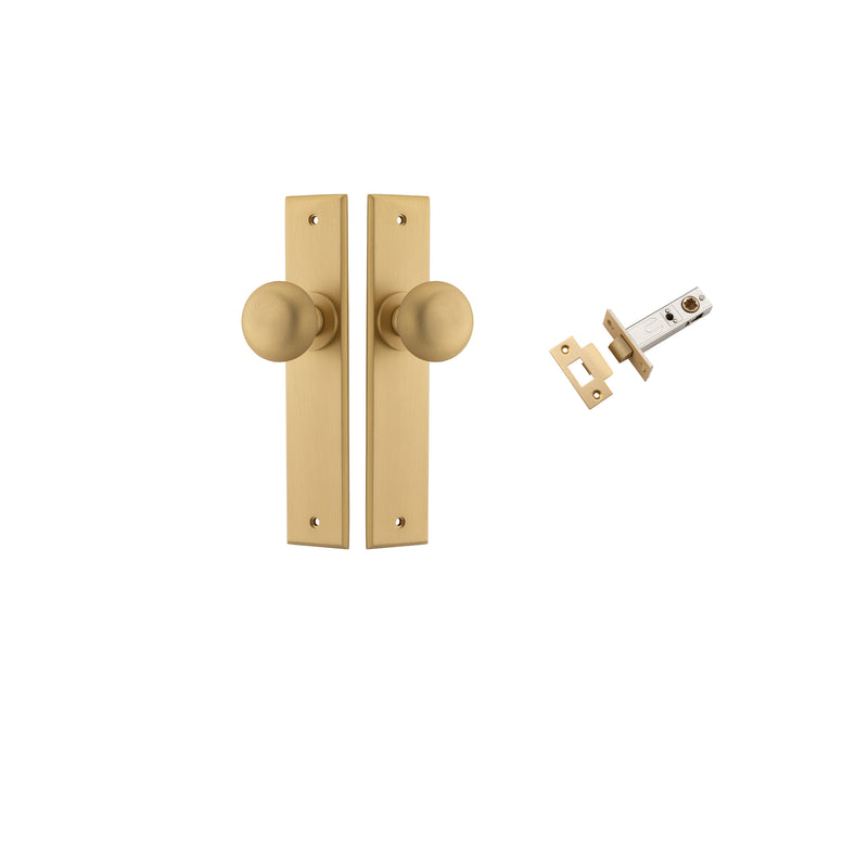 Cambridge Knob Chamfered Brushed Brass Passage Kit