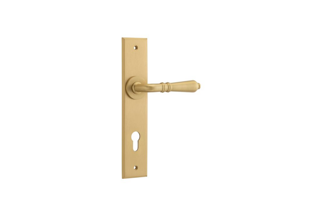 Sarlat Lever Chamfered Brushed Brass