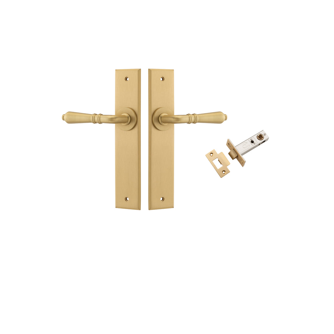 Sarlat Lever Chamfered Brushed Brass Passage Kit