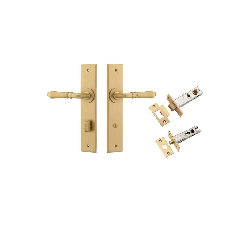 Sarlat Lever Chamfered Brushed Brass Privacy Kit