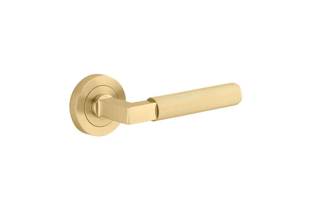 Brunswick Lever on Rose Brushed Gold PVD