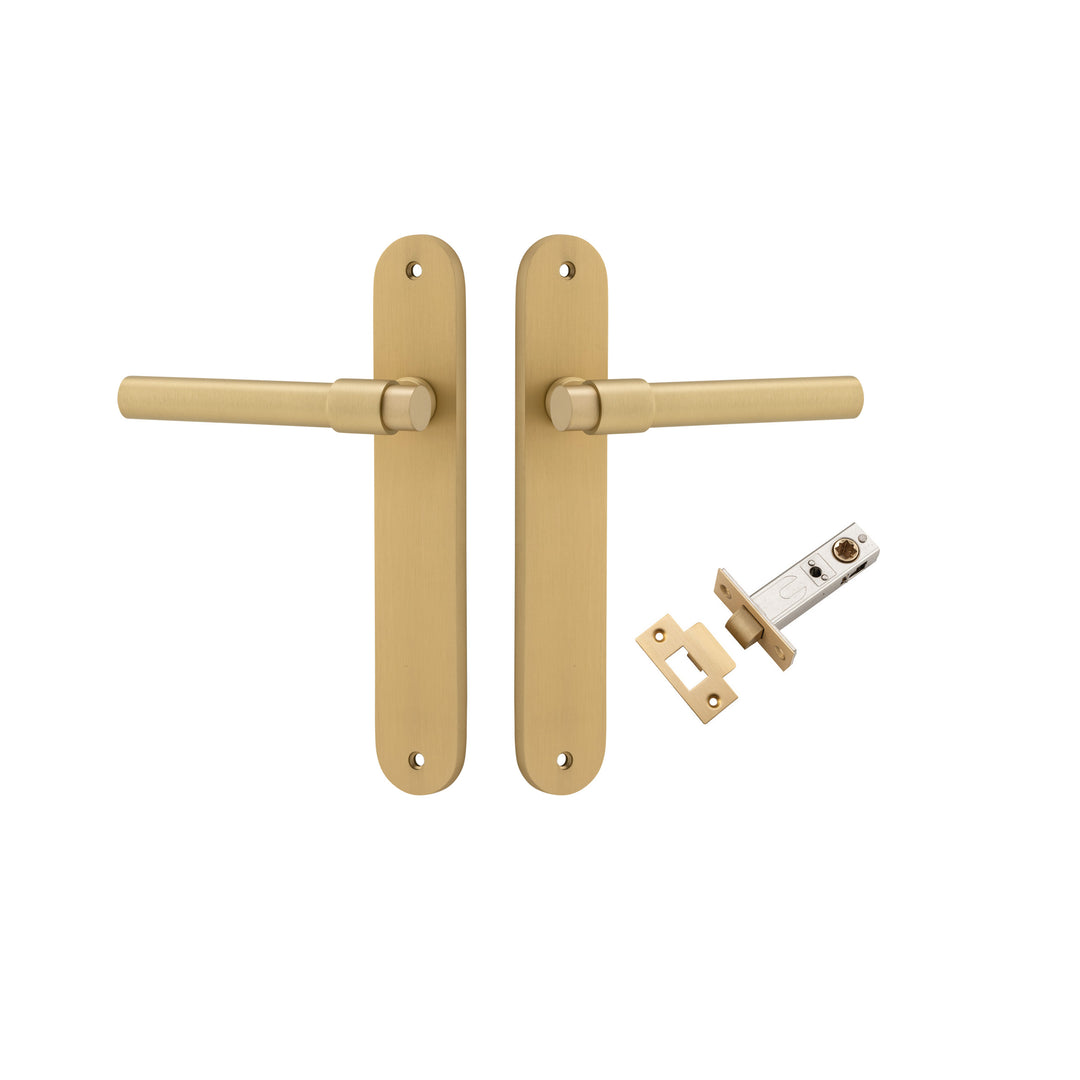 Helsinki Lever Oval Brushed Gold PVD Passage Kit
