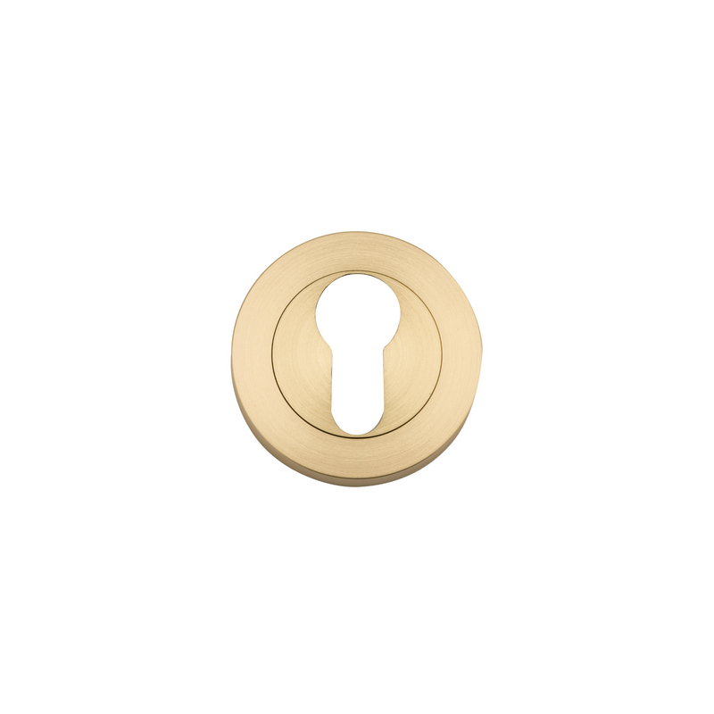 Euro Escutcheon Round Pair Brushed Gold PVD