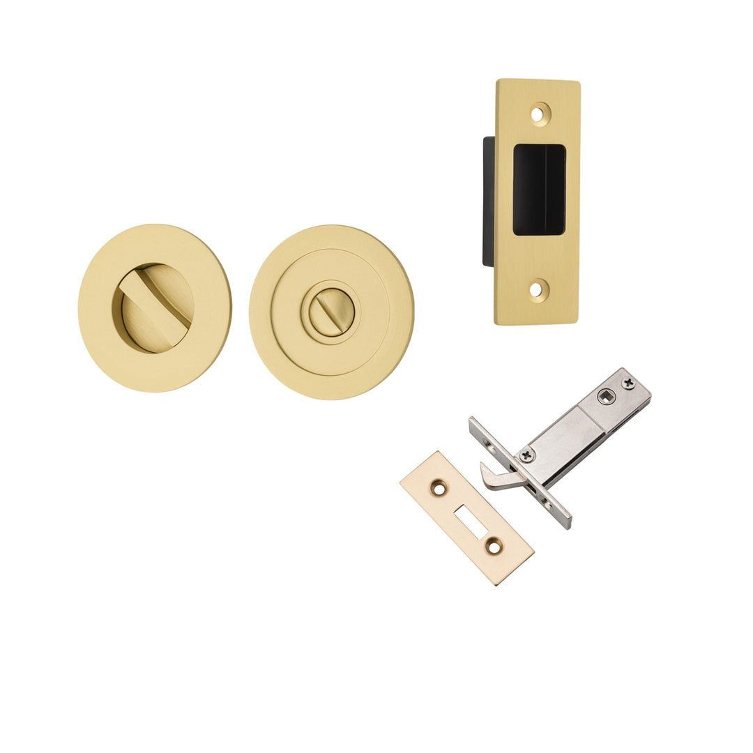 Sliding Door Privacy Kit Round Brushed Gold PVD