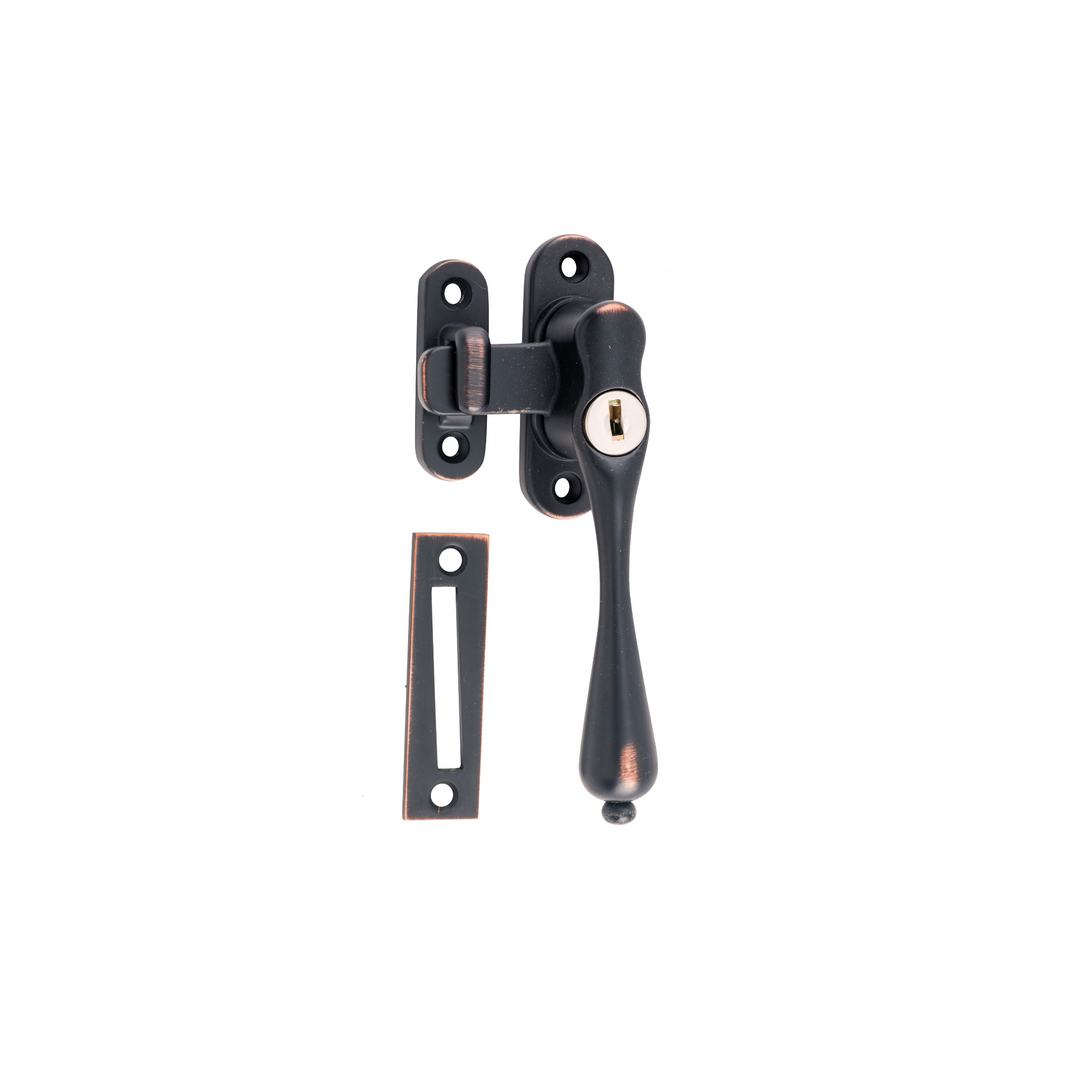 Casement Fastener - Locking Right Hand Antique Copper