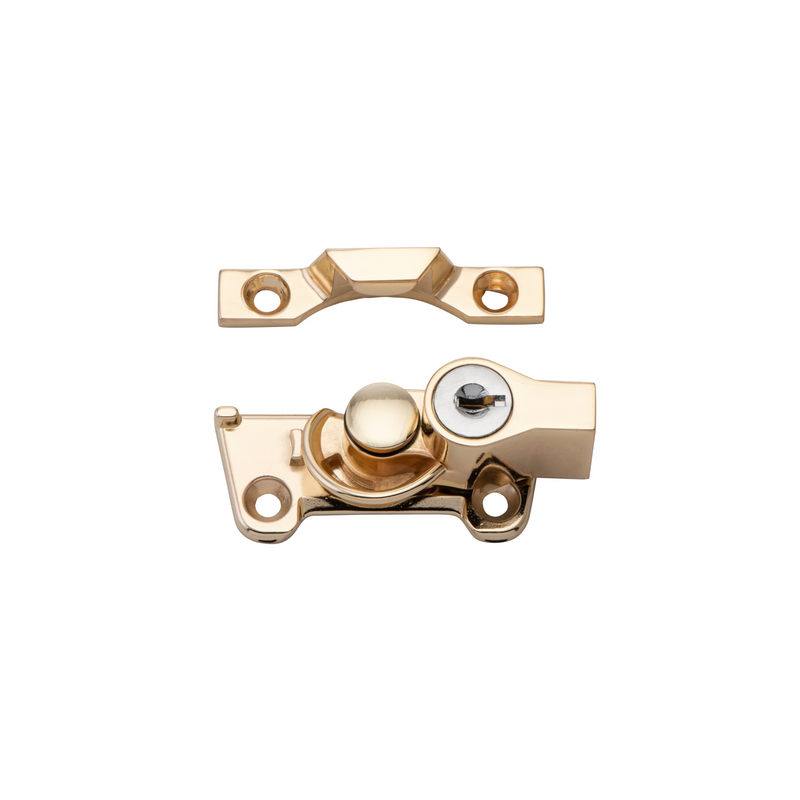 Sash Fastener - Locking Wide Electroplated Brass