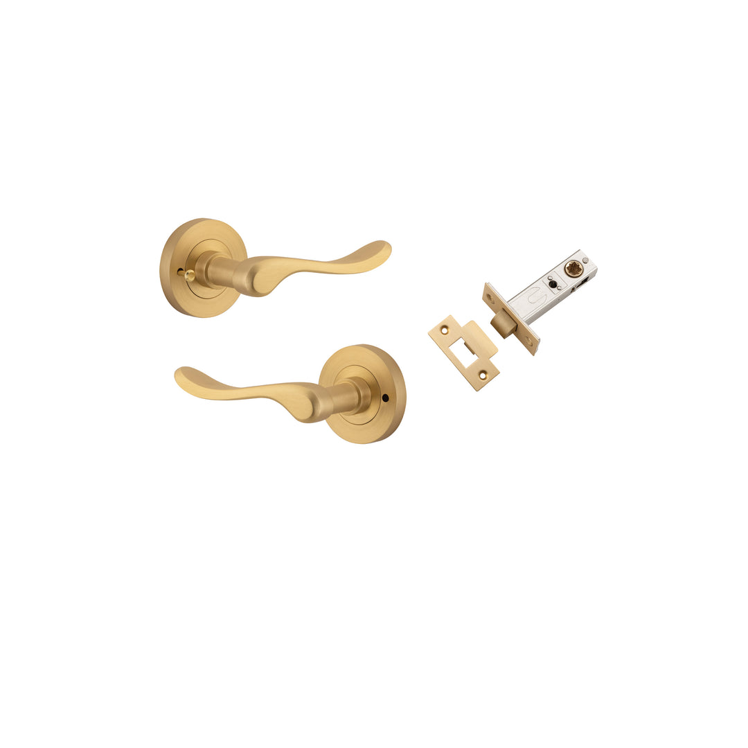 Stirling Lever on Rose Brushed Brass Inbuilt Privacy Kit