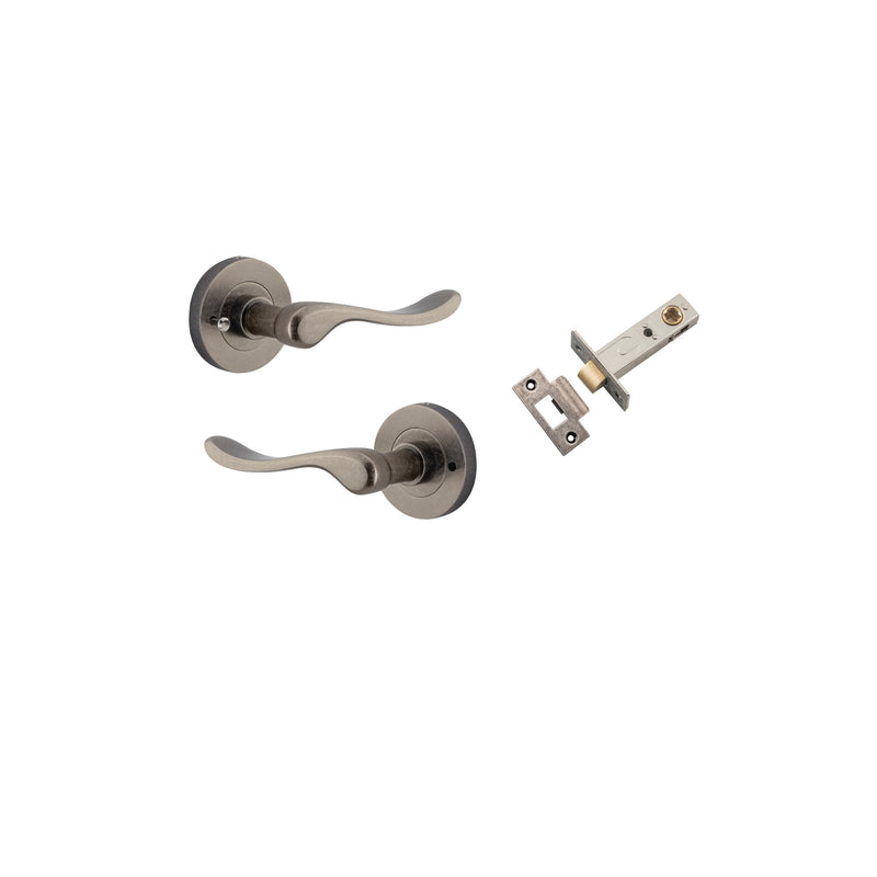 Stirling Lever on Rose Disstressed Nickel Inbuilt Privacy Kit