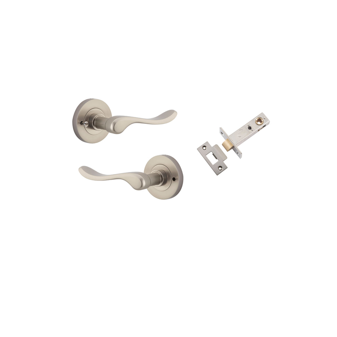 Stirling Lever on Rose Satin Nickel Inbuilt Privacy Kit